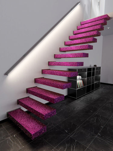 Film adhésif intérieur pailleté disco rose - 122 cm