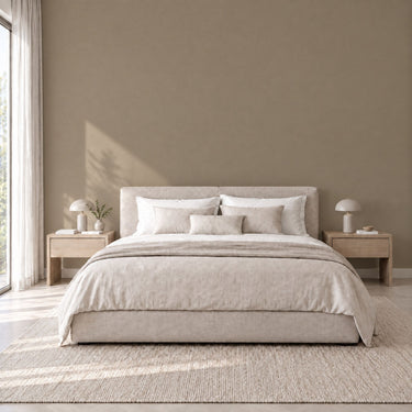 Mocha matte interieurfolie als accentwand in slaapkamer